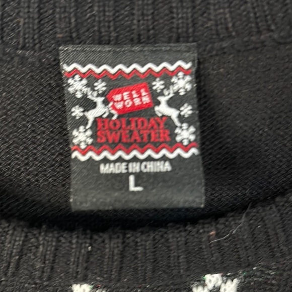 Holiday Time Black 'On The Nice List' Sweater - Picture 5 of 7